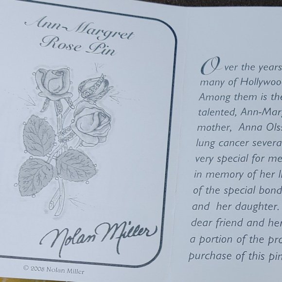 ANN MARGARET ROSE BROOCH BY NOLAN MILLER GLAMOUR COLLECTION - Picture 6 of 8